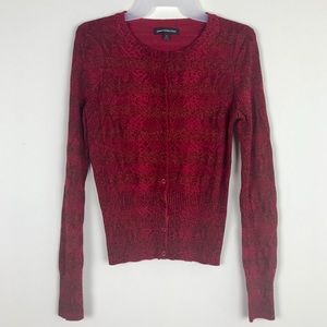 Express Black and Red Button-up Cardigan